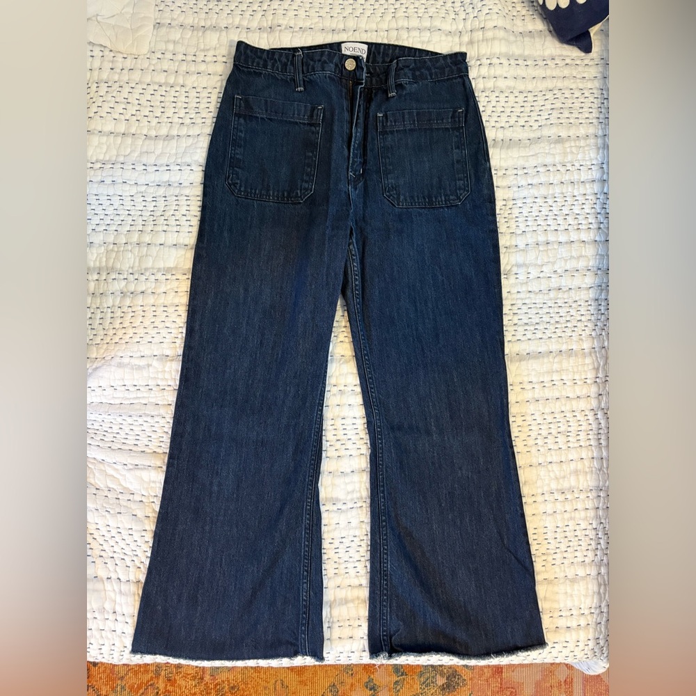 Noend Los Angeles navy blue frayed denim jeans